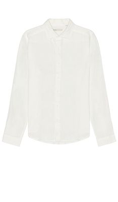 onia Linen Slim Fit Shirt in White