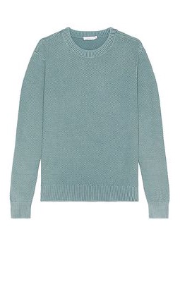 onia Pigment Dye Cotton Sweater in Teal