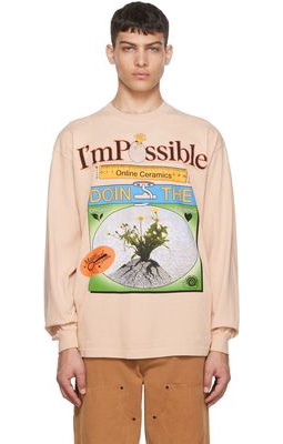 Online Ceramics Beige 'I'm Possible' Long Sleeve T-Shirt