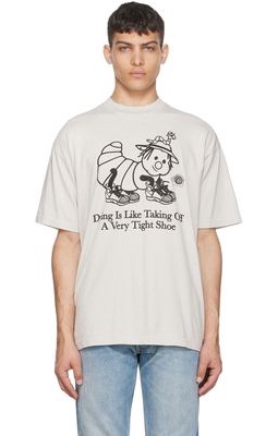 Online Ceramics Gray 'Dying Is Like Taking Off A Very Tight Shoe' T-Shirt