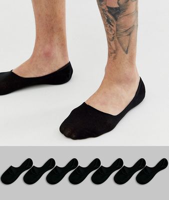Only & Sons 7 pack invisible socks-Black