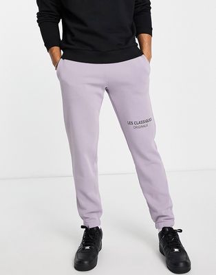 Only & Sons branded logo oversized sweatpants in lilac-Gray