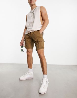 Only & Sons cargo shorts in brown