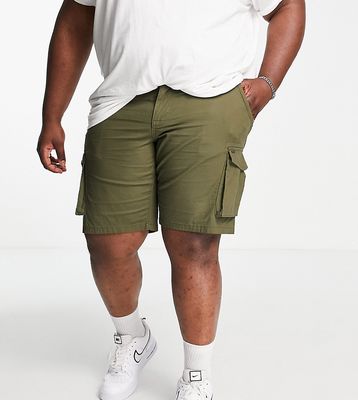 Only & Sons cargo shorts in khaki-Green