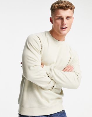 Only & Sons crew neck sweat in washed beige - part of a set-Neutral