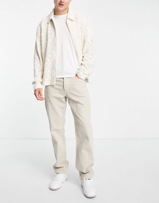 Only & Sons Edge loose fit jeans in off white