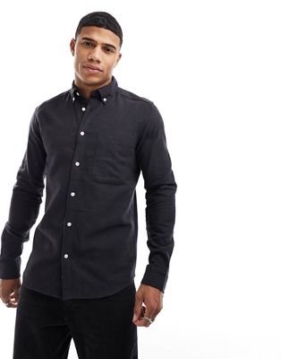 Only & Sons flannel shirt in black