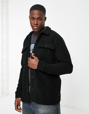 Only & Sons fleece overshirt in black - part of a set