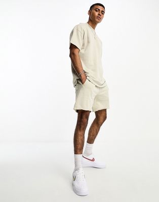 Only & Sons jersey short in washed beige - part of a set-Neutral
