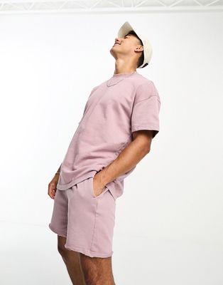 Only & Sons jersey shorts in washed pink - part of a set