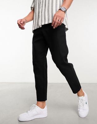 Only & Sons linen mix pants in black