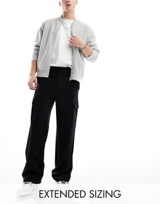 ONLY & SONS loose fit cargo pants in black