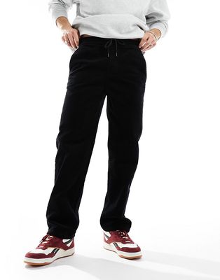 Only & Sons loose fit cord pants with elasticated waist in black