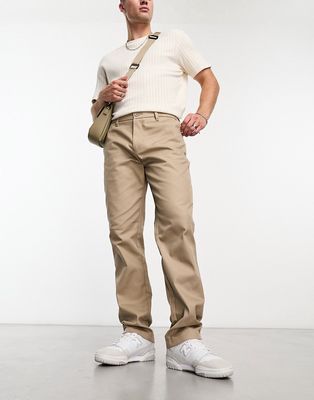 Only & Sons loose fit worker chinos in beige-Neutral