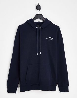 Only & Sons oversized hoodie with Copenhagen logo back print in navy