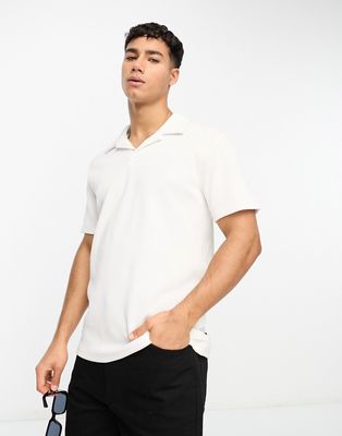 Only & Sons oversized revere ribbed polo in white - part of a set