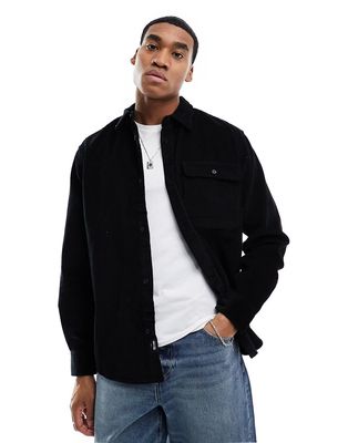 Only & Sons oversized shirt in black cord