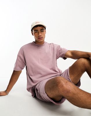 Only & Sons oversized sweat T-shirt in washed pink - part of a set