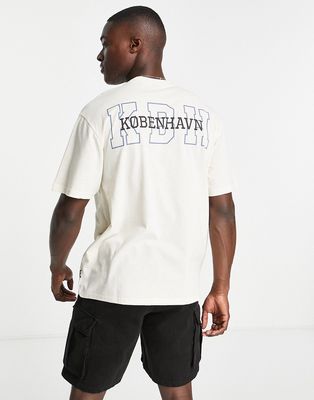 Only & Sons oversized T-shirt with Copenhagen logo back print in white