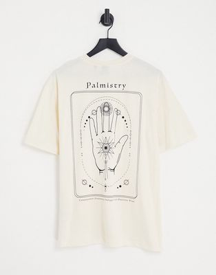 Only & Sons oversized t-shirt with destiny hand back print in white