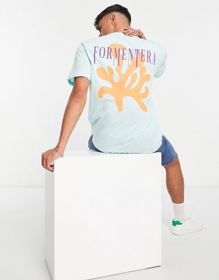 Only & Sons oversized T-shirt with Formentera print in mint-Green