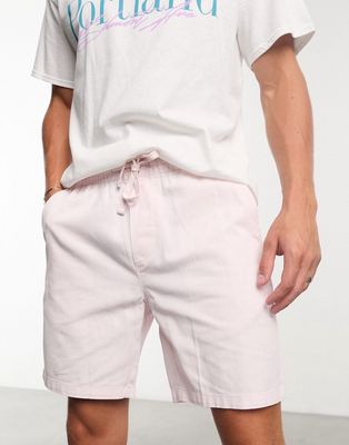 Only & Sons pull on twill short in pink