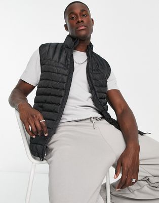 Only & Sons quilted vest in black