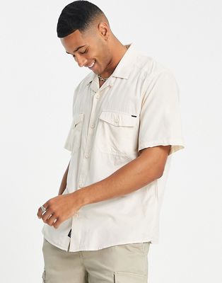 Only & Sons revere shirt with chest pockets in white