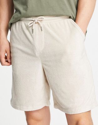Only & Sons shorts in beige terry - part of a set-Neutral