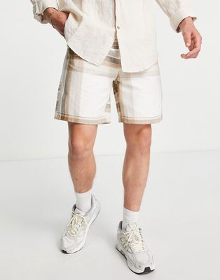 Only & Sons shorts in white check - part of a set
