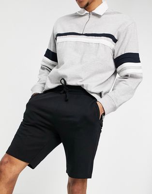 Only & Sons sweat shorts in black