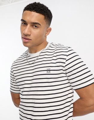 Only & Sons t-shirt in white stripe