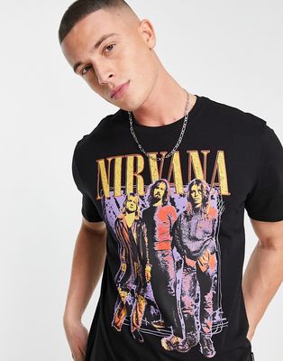 Only & Sons t-shirt with Nirvana print in black