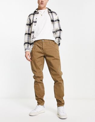 Only & Sons tapered slim fit in beige-Neutral