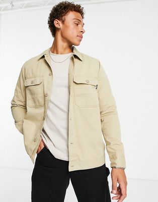 Only & Sons worker overshirt in beige-Neutral