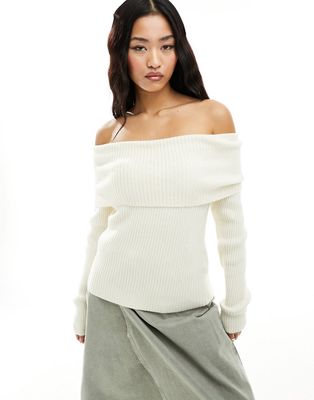 Only bardot sweater in cream-White