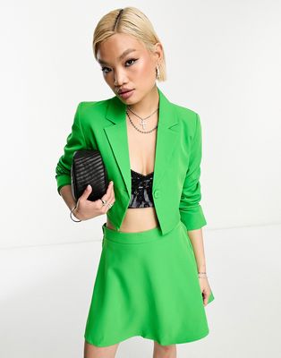 Only cropped blazer in bright green - part of a set