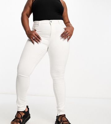Only Curve Augusta skinny jeans in white