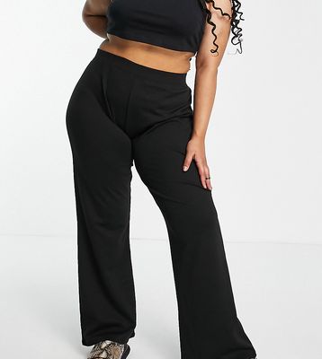 Only Curve Carpever high waist flare pants in black