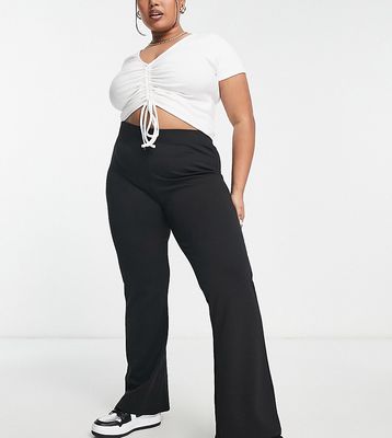 Only Curve flared pants in black
