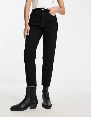 Only Emily high waist ankle mom jeans in black