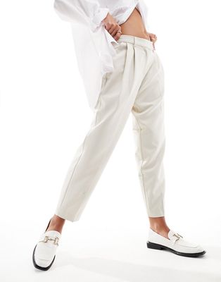 Only high rise tailored pants in stone-Neutral