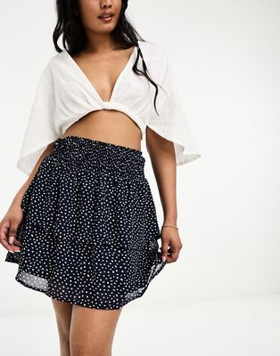 Only layered rara skirt in navy spot