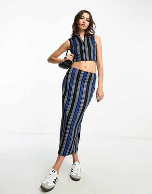 Only midi skirt in multi stripe - part of a set