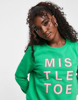Only mistletoe Christmas sweater in green