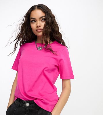 Only Petite crew neck t-shirt in bright pink