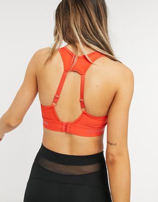 Only Play sports bra with back fastening in orange-Red