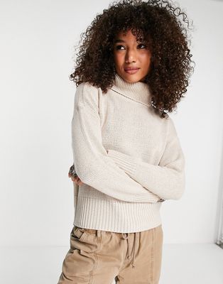 Only roll neck sweater in stone-Neutral