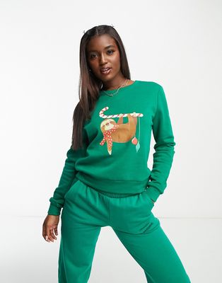 Only sloth Christmas sweater in green