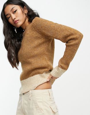 Only sweater in brown with cream stripe